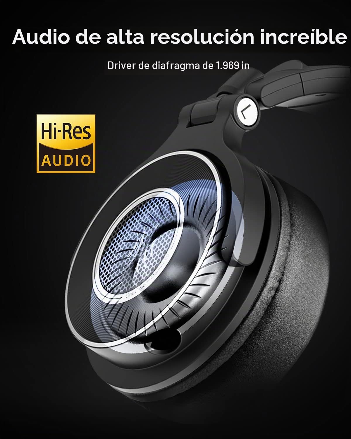 OneOdio Monitor 60 Auriculares Profesionales de Estudio - Auriculares con Cable para Monitoreo de Estudio, Audio de Alta Resolución, Orejeras Cómodas y Blandas, Adaptador de 6.35mm para Mezcla, DJ