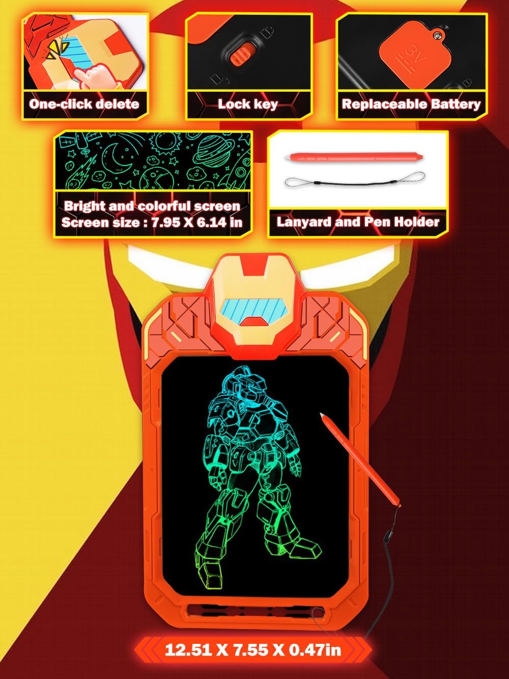 Tableta de escritura LCD Fullware para niños de 10 pulgadas Mech Ir...
