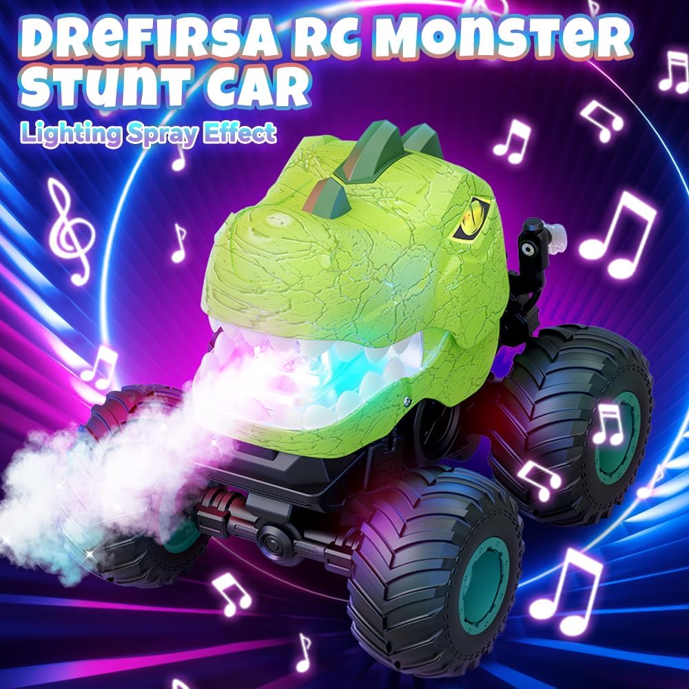 Drefirsa Coche de Control Remoto de Dinosaurio para Niños de 3 a 5...