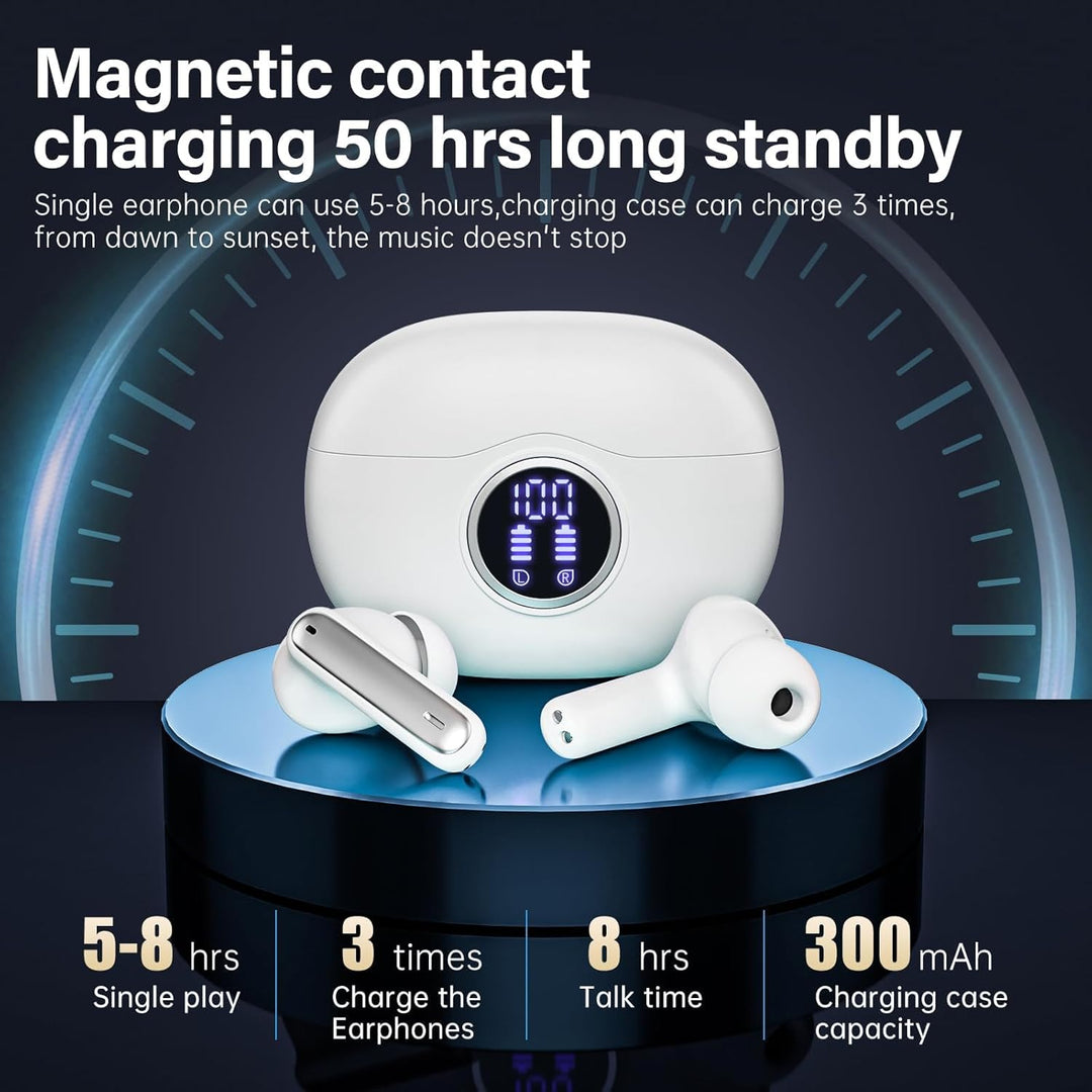 Fhumsh Auriculares inalámbricos, Bluetooth 5.3, estéreo de alta fid...
