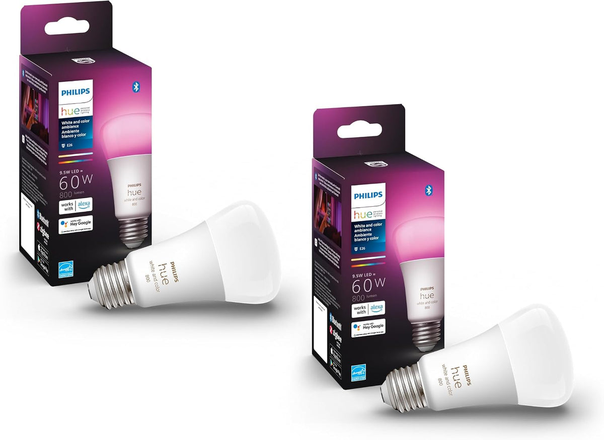 Philips Hue Bombilla inteligente blanca y ambiental de color 60 W A19