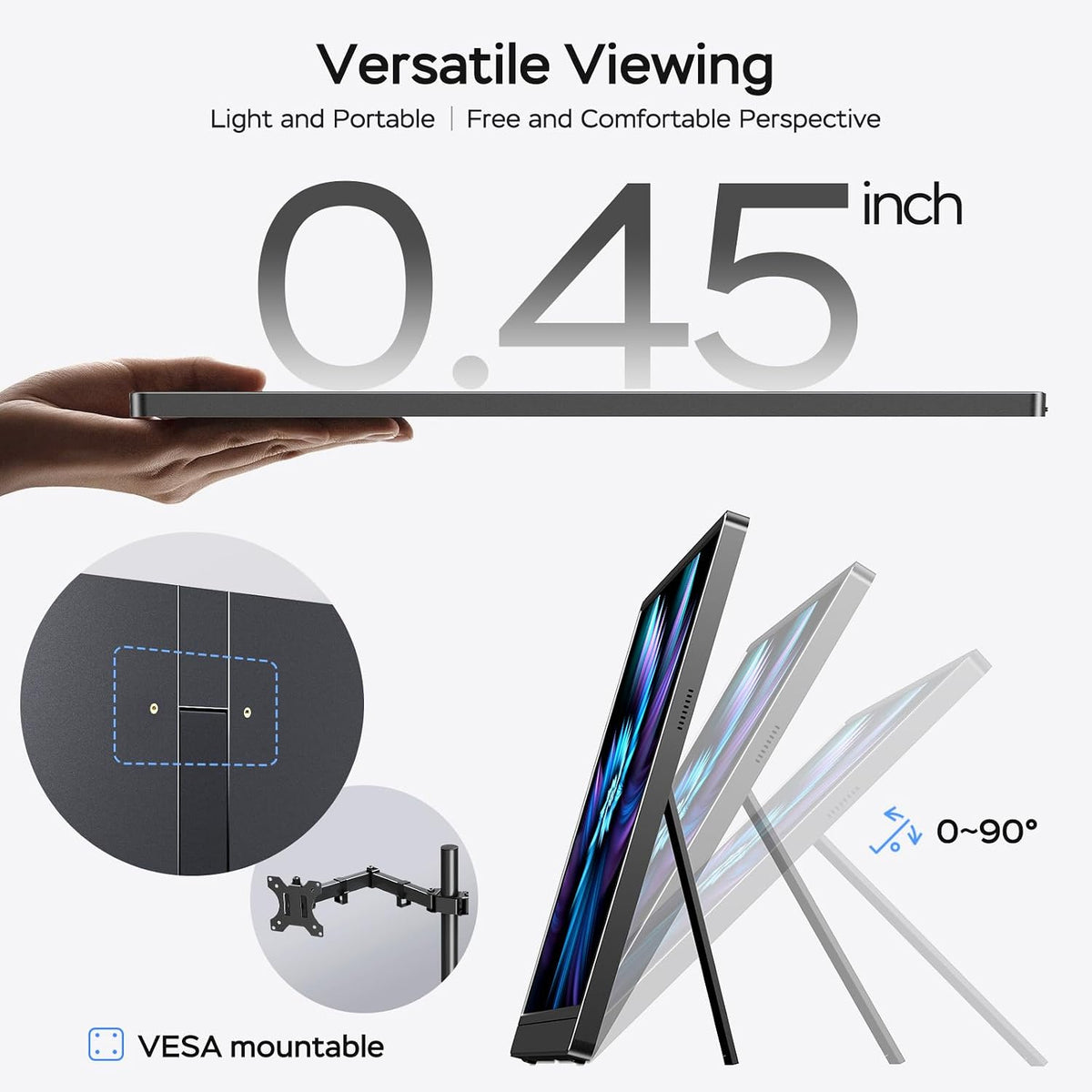 MNN 17.3" QHD 165Hz USB-C HDMI Monitor para juegos | 17.3"...