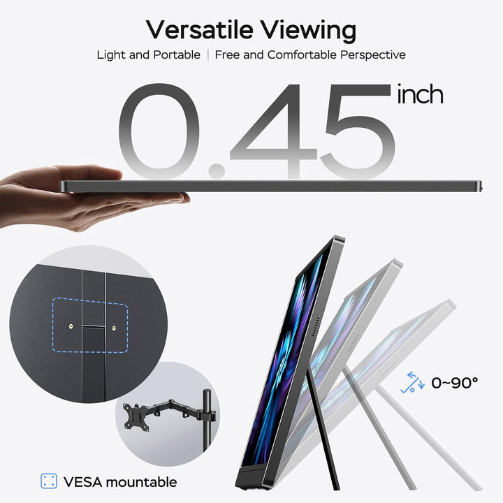 MNN 17.3" QHD 165Hz USB-C HDMI Monitor para juegos | 17.3"...