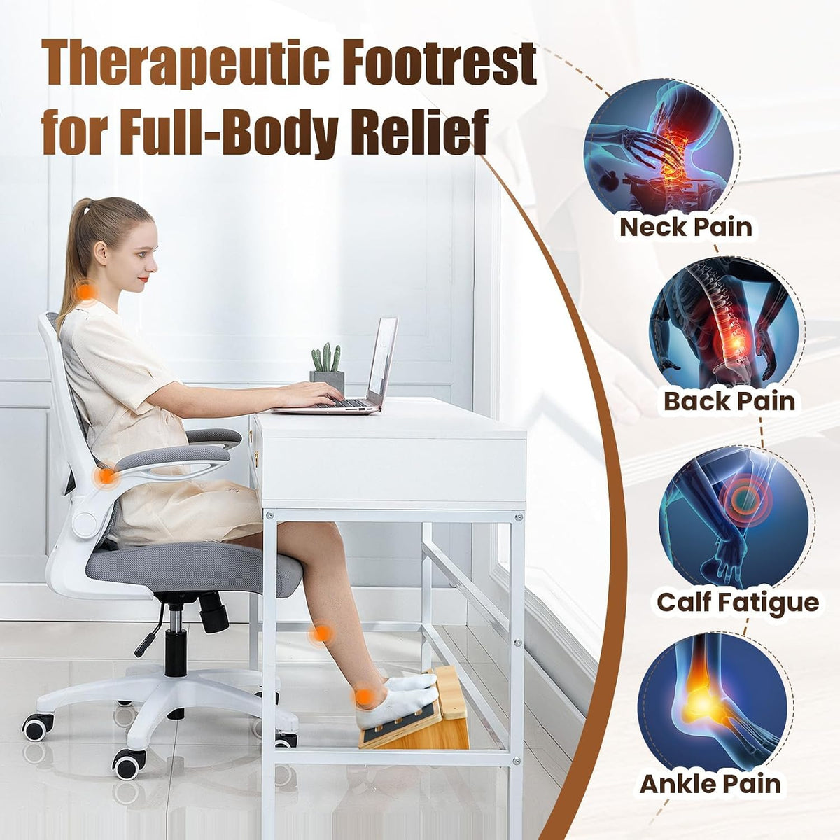 Lámpara StrongTek - Reposapiés para colocar bajo el escritorio - Taburete inclinado antideslizante ergonómico para aliviar la presión y propiciar una postura adecuada, para el hogar, oficina y trabajo con computadora