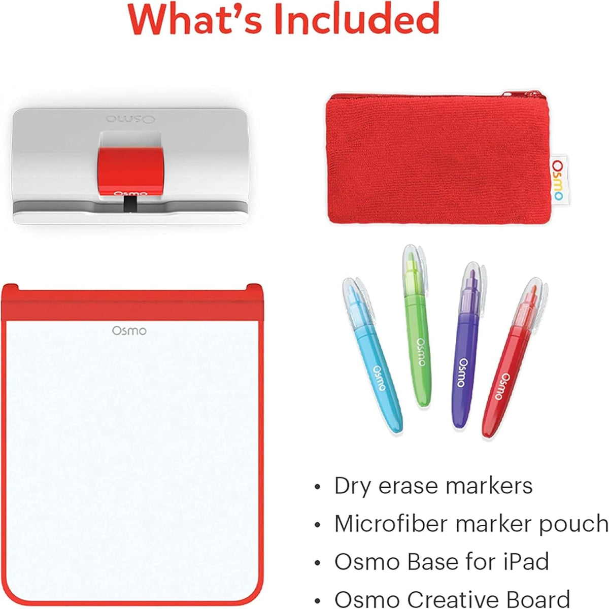 Osmo - Kit de inicio creativo para iPad - 3 juegos educativos de aprendizaje - Dibujo creativo y resolución de problemas/física temprana - Regalos de juguete STEM para niños, niños y niñas - Edades 5-10 (base Osmo incluida)