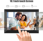 Marco de fotos digital WiFi de 10.1 pulgadas, marco de fotos digital inteligente con pantalla táctil IPS HD de 1280 x 800, rotación automática y presentación de diapositivas, fácil configuración para