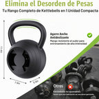 Pesa rusa ajustable 2 en 1, juego de pesas rusas de 15 a 45 libras con agarre ancho, pesas de mancuernas de 4.8 a 30 libras para entrenamiento de fuerza en el gimnasio en casa