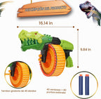 Pistola de juguete con 120 balas de espuma, tambor giratorio de 40 dardos, juego de disparos de pistola de dardos de espuma para actividades en interiores y exteriores, juguetes de dinosaurio, regalos de cumpleaños de Navidad para niños, adolescentes