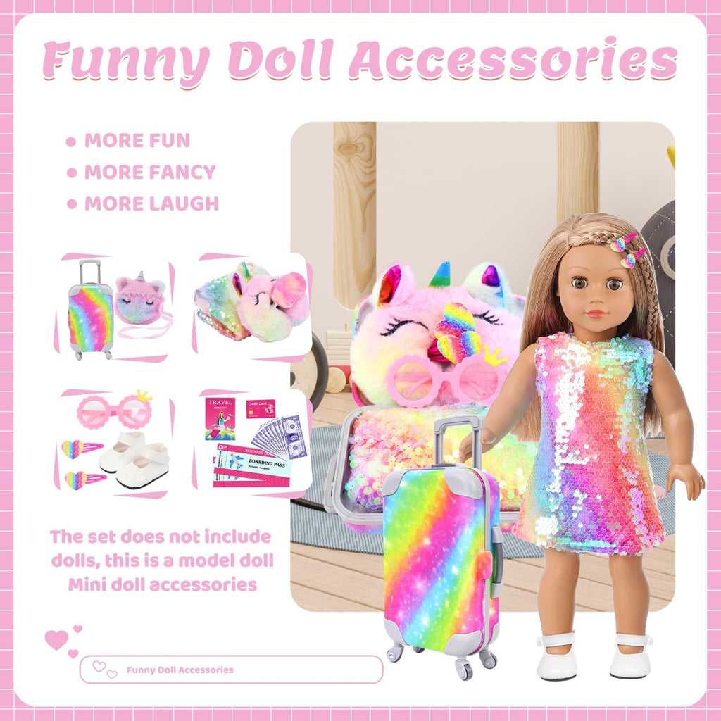 K.T. Fancy 23 piezas de ropa y accesorios para muñecas americanas