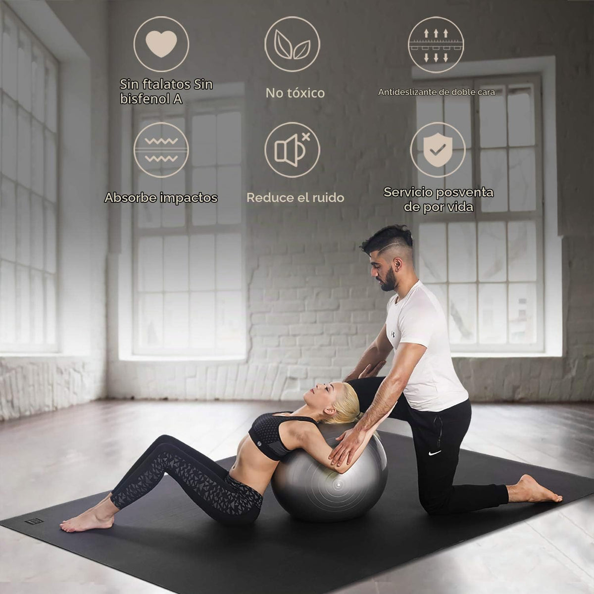 GXMMAT Gran Colchoneta de Yoga 12'x6'/10'x6'/6'x8' (7mm)