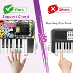Teclado de piano para niños, piano para niños, teclados musicales de 37 teclas, pianos electrónicos con soporte para libro de música, juguetes musicales para niños pequeños, principiantes