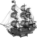 Rompecabezas de metal tierra 3D negro perla barco piratas del Caribe rompecabezas de metal modelo kits para adultos nivel moderado 5.75 x 1.75 x 4.50 in