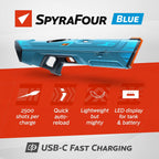 SPYRA SpyraFour - Pistola de agua eléctrica, con pilas, color azul