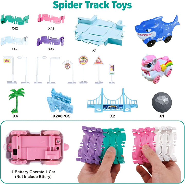Juguetes de Coches para Niños de 4-6 años, Pista de Carreras de 194...