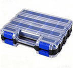 Caja de almacenamiento de piezas pequeñas, organizador de herramientas de doble cara, 34 compartimentos, organizadores de hardware con divisores de plástico extraíbles para tornillos, tuercas, clavos