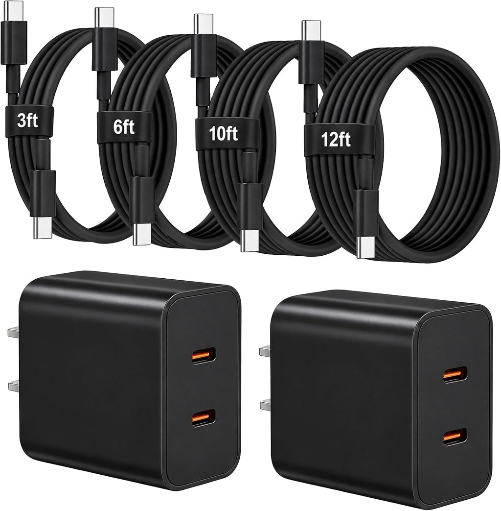 Cargador tipo C súper rápido para Samsung, cargador USB C de doble puerto