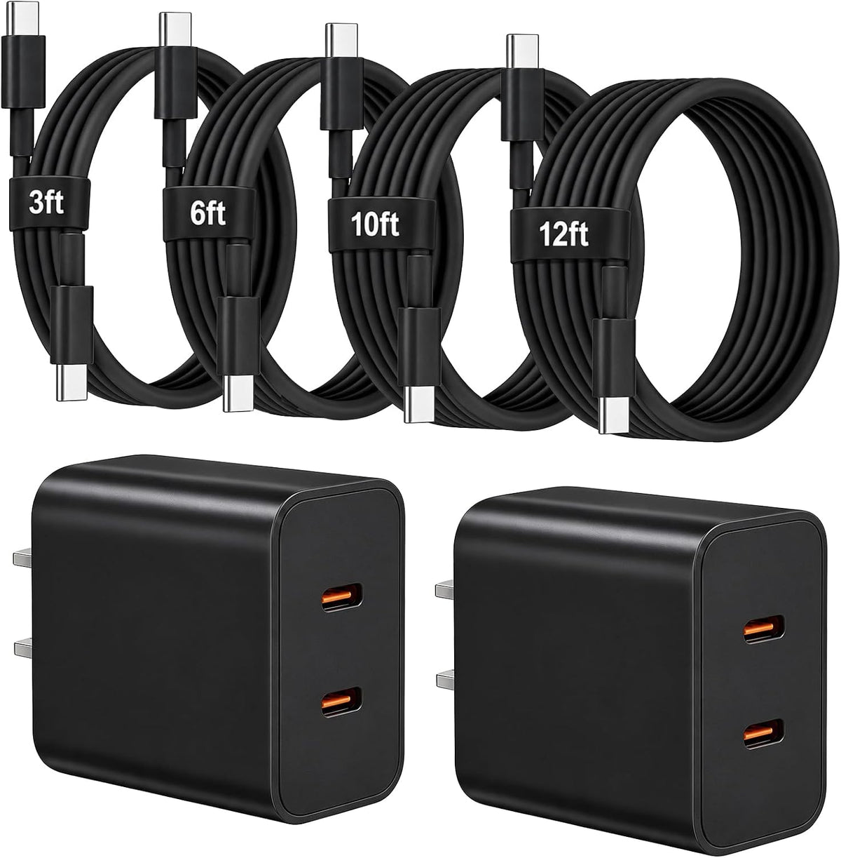 Cargador tipo C súper rápido para Samsung, cargador USB C de doble puerto