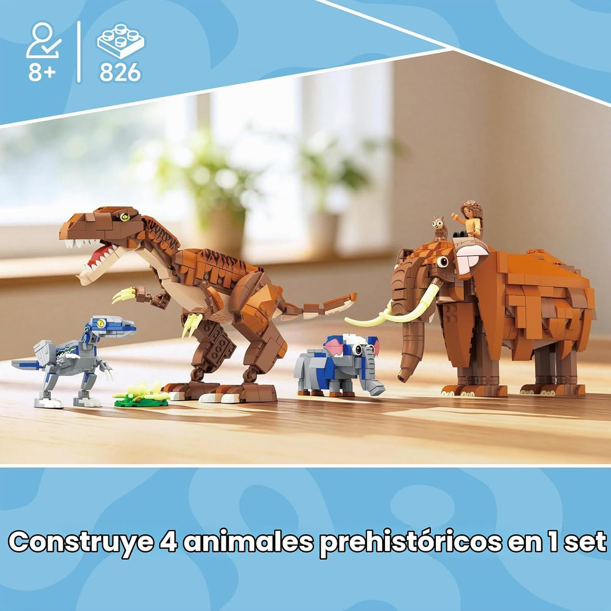 Wise Block - Juego de construcción 2 en 1 T-Rex y elefante para niños, 826