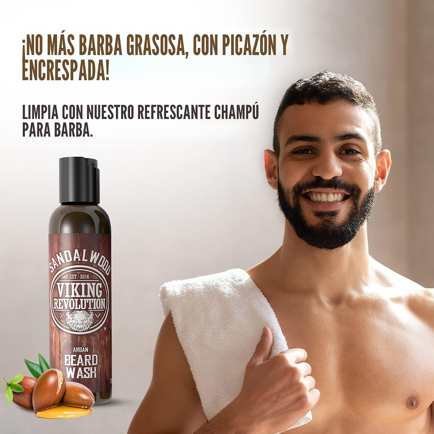 Viking Revolution Juego de acondicionador para barba y lavado de ba...
