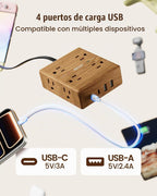 SUPERDANNY Cable de extensión marrón de 10 pies, protector contra