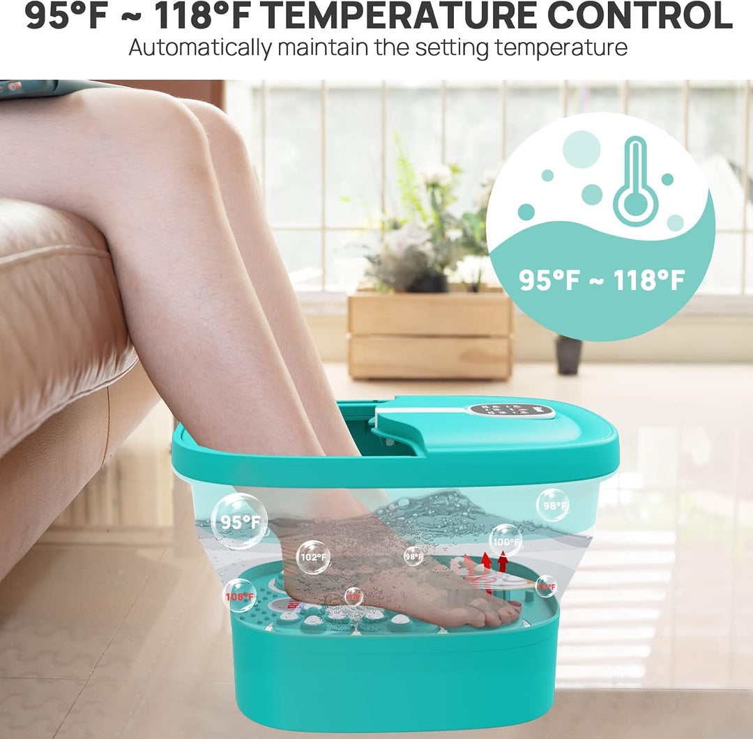 HOSPAN Masaje rotatorio eléctrico plegable para pies, baño de pies...