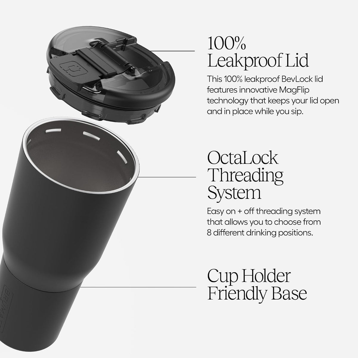 BrüMate Nav Vaso de Viaje Aislado Tipo Tumbler 100% a Prueba de Fugas de 25oz con Tapa Magnética BevLock™ - Taza de Acero Inoxidable de Doble Pared Apta para Portavasos (Dune)