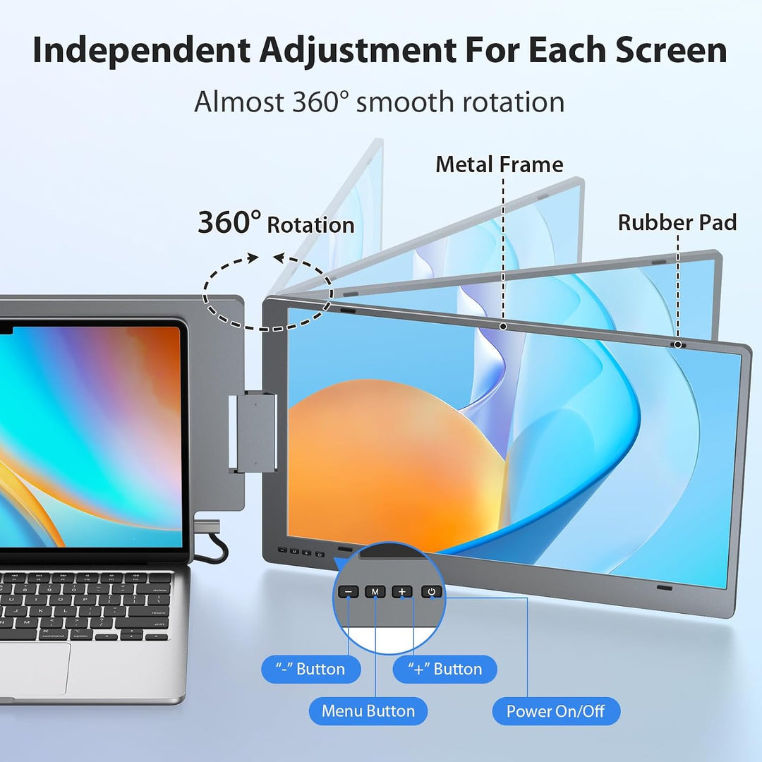 KYY - Extensor de pantalla para computadora portátil, monitor tripl...