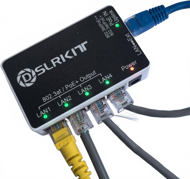 DSLRKIT PoE 90watt 5 puertos Gigabit PoE interruptor