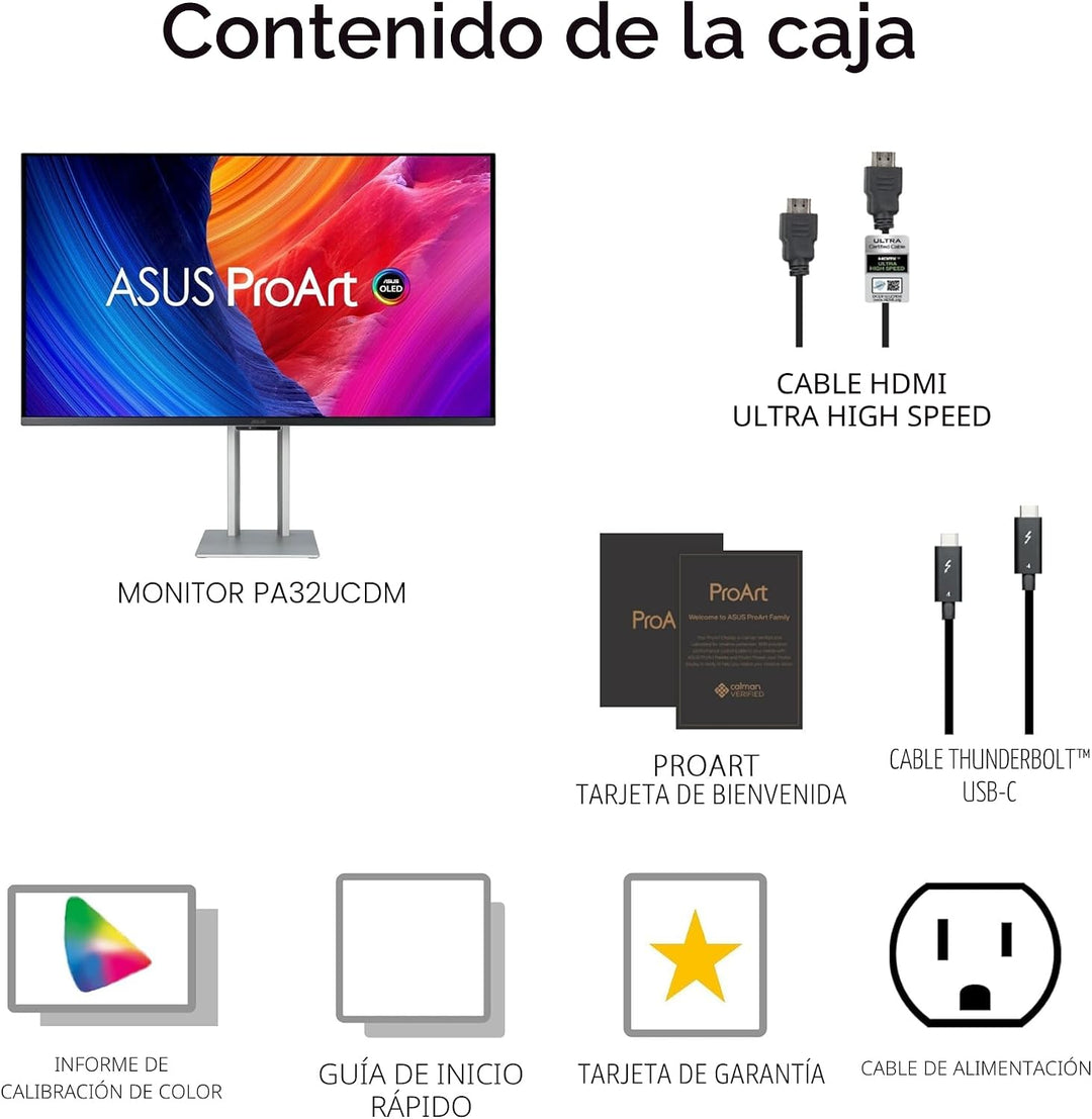 Monitor ASUS ProArt PA32UCDM 32 pulgadas 4K 240Hz OLED profesional...