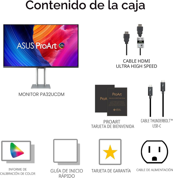 Monitor ASUS ProArt PA32UCDM 32 pulgadas 4K 240Hz OLED profesional...