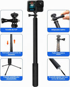 Palo selfie extra largo de 118 pulgadas para Insta360 y iPhone con control