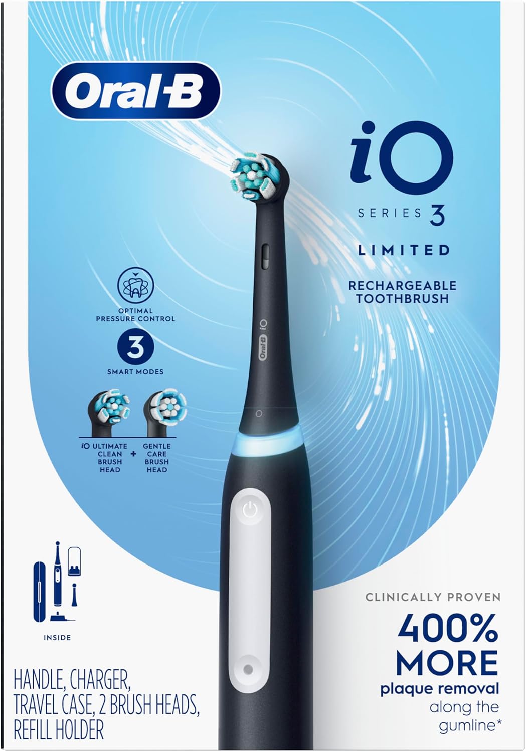 Oral-B iO Deep Clean Cepillo de dientes recargable eléctrico, negro...