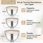 TeamFar - Cuencos para mezclar, cuencos de acero inoxidable y tapas herméticas