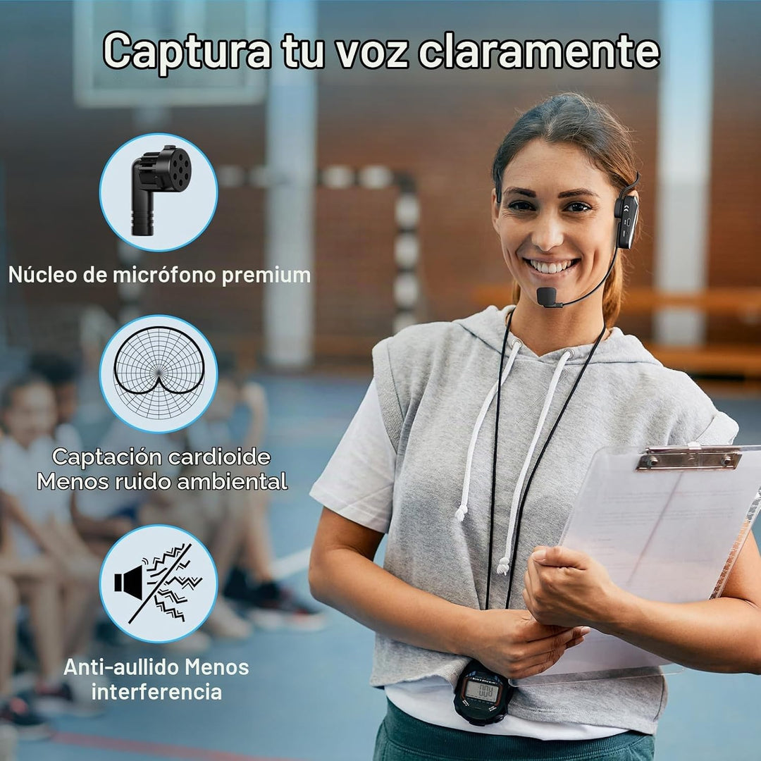 TONOR Micrófono de auriculares inalámbricos, sistema de micrófono U...