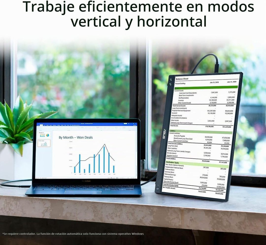 ASUS ZenScreen Monitor portátil de 15.6 pulgadas, 1080P, Full HD, I...