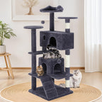 Torre de árbol para gatos de 54 pulgadas con postes rascadores de