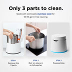 Carepod One Plus con soporte, humidificador de acero inoxidable para habitación grande con luz de estado de ánimo, silencioso y seguro para el bebé, solo 3 piezas lavables, humidificadores
