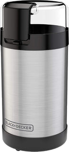 negro+DECKER Molinillo de Café One Touch, Capacidad de 2/3 taza para granos de café, Molinillo de Especias, Control de Botón de Un Toque -150 W -Cuchillas de Acero Inoxidable