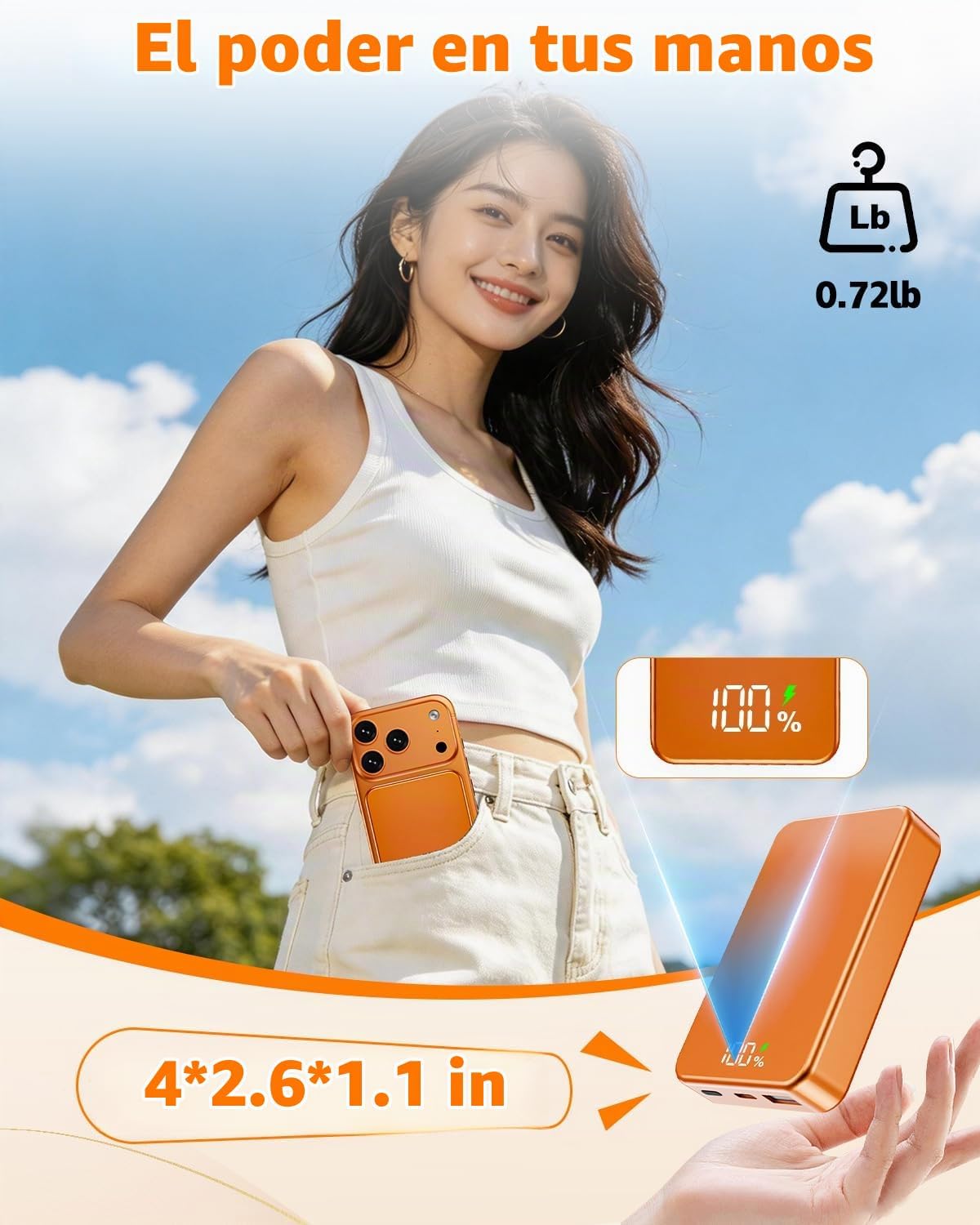 ZIKIHAA Banco de energía magnético de 26800 mAh para cargador portá...