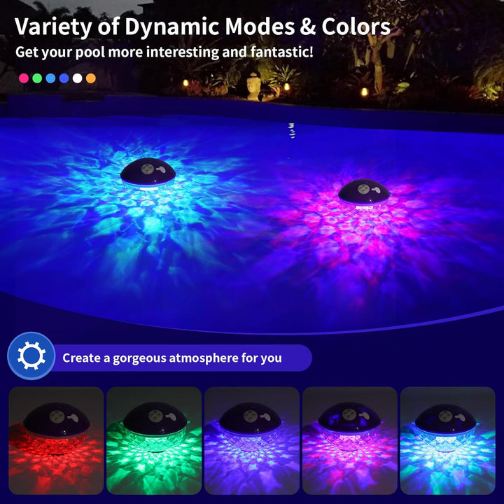 Blufree Altavoces Flotantes de Piscina con Luces Coloridas, Altavoz...