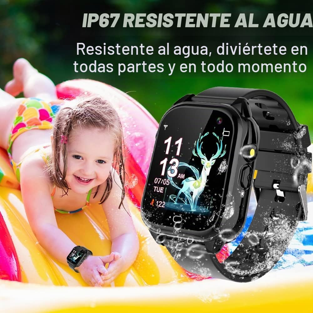 Reloj inteligente impermeable para niños de 3 a 12 años de edad, juguetes con 26 juegos, cámara de video, podómetro, reproductor de música, calculadora de reloj despertador, pantalla táctil HD de 1.44 pulgadas, juguetes de aprendizaje, regalos de