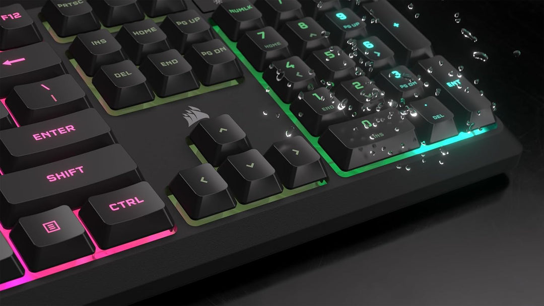 Corsair Teclado para juegos con membrana RGB K55 CORE - Diseño QWER...
