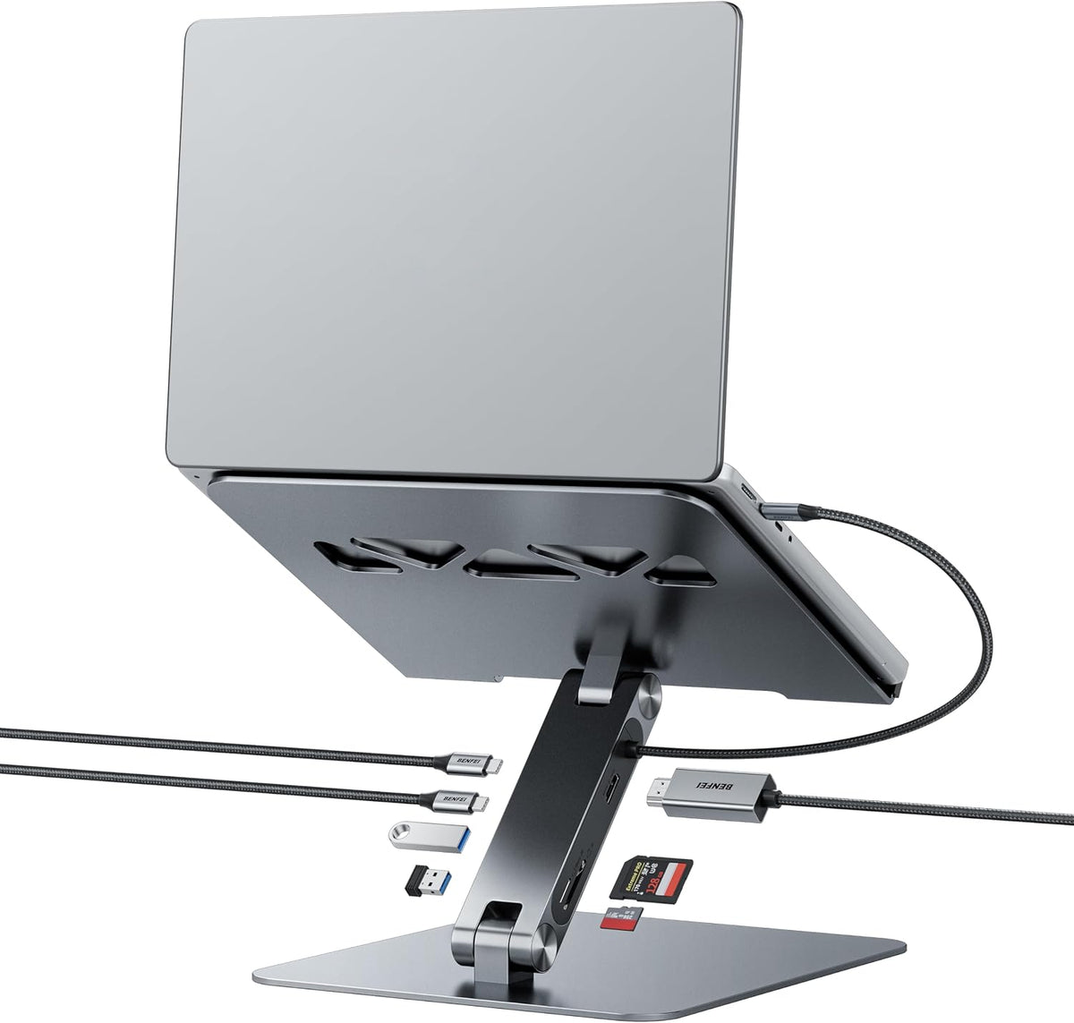 BENFEI Soporte para laptop con estación de acoplamiento USB C 7 en...