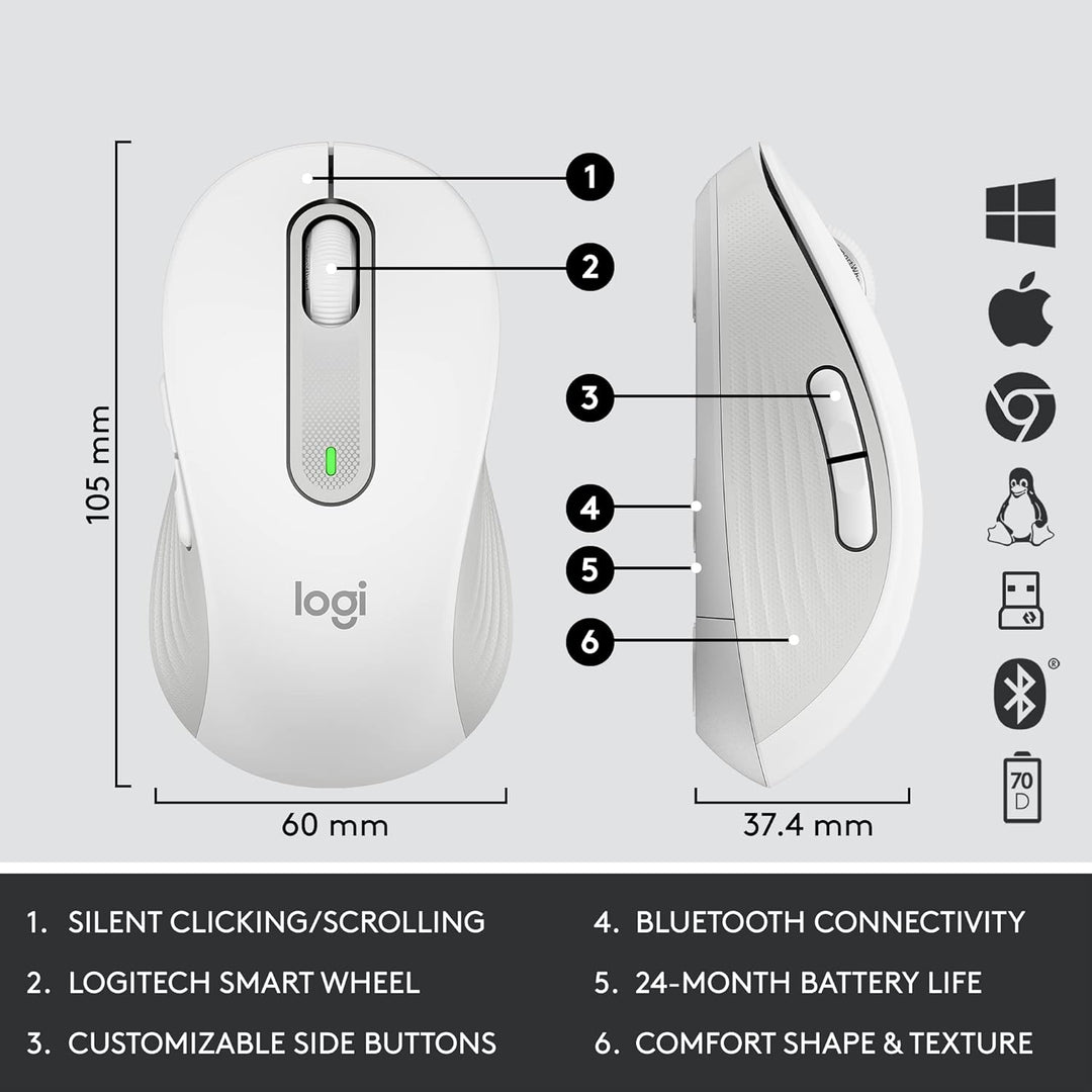 Logitech Signature MK650 Combo para Negocios, Mouse y Teclado Inalá...