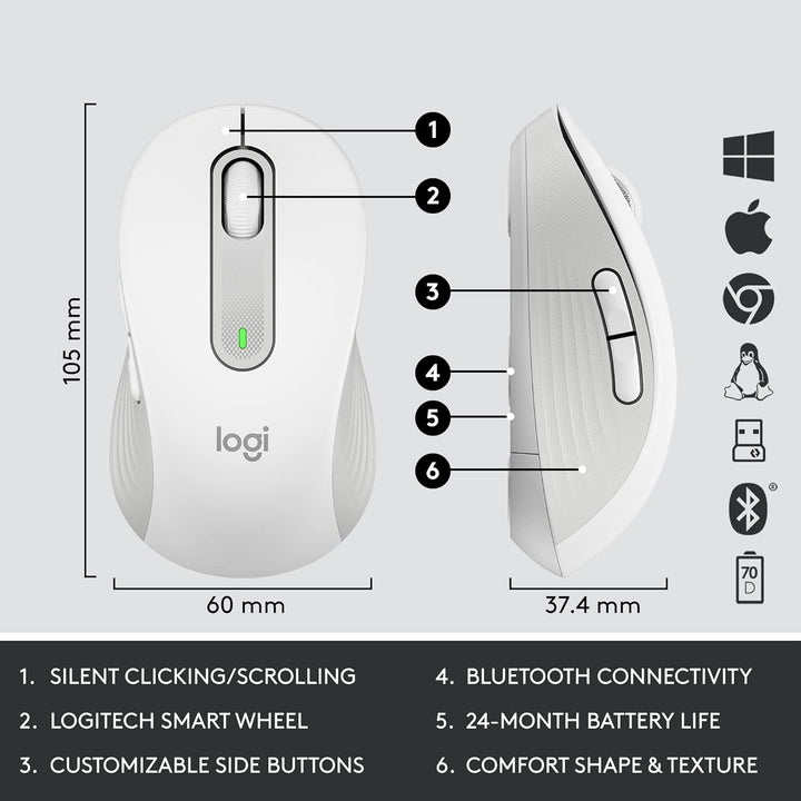 Logitech Signature MK650 Combo para Negocios, Mouse y Teclado Inalá...