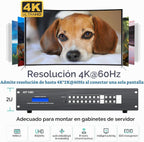 MT-VIKI Extensor de matriz HDMI 8x8 4K60Hz, 8 en 16 salidas con transmisión CAT6/7/8 de hasta 230 pies, alimentación POC, GUI web, control RS232, EDID para iglesia, conferencia y sistema AV Pro (con 8 receptores POC)