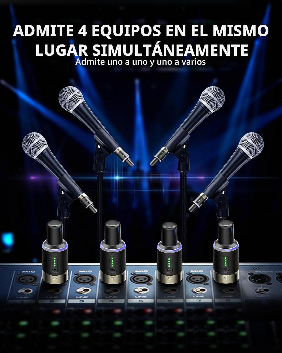 LEKATO 5,8 GHz micrófono inalámbrico XLR transmisor receptor sistem...