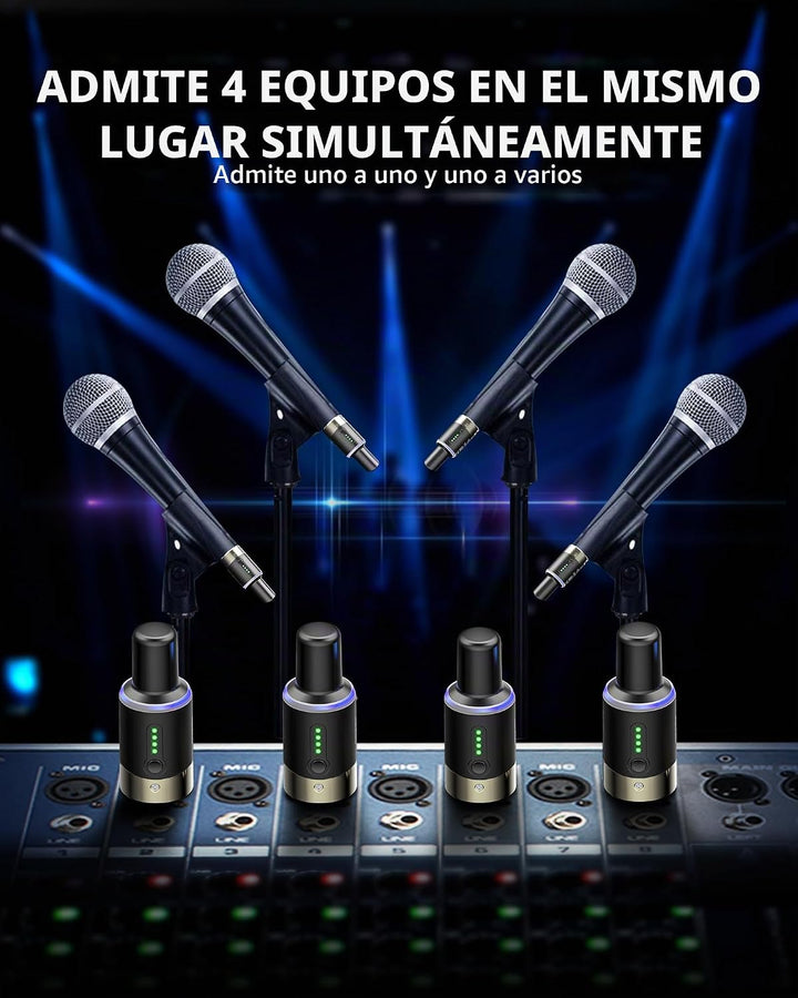LEKATO 5,8 GHz micrófono inalámbrico XLR transmisor receptor sistem...