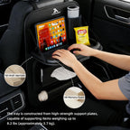 Organizador Universal de Cuero Premium Plegable para Asiento Trasero de Automóvil con Bandeja de Mesa, Protector de Respaldo de Asiento de Automóvil con Bolsa de Basura, Soporte para