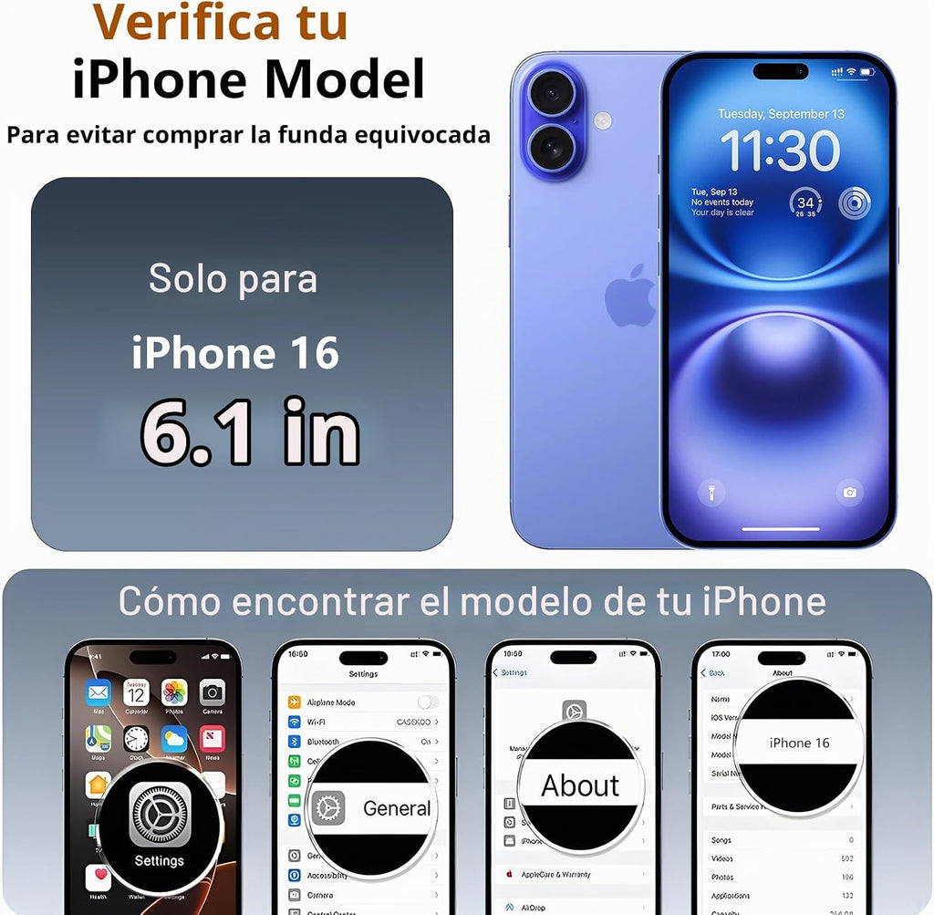 SPIDERCASE - Funda magnética para iPhone 16, soporte integrado, azul